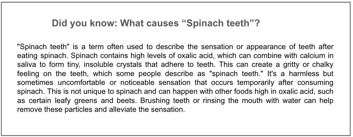 spinach teeth